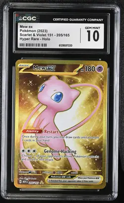 2023 Pokemon Scarlet & Violet 151 Hyper Rare Holo 205/165 Mew ex CGC 10 - Image 1