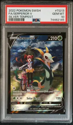 2022 POKEMON SWORD & SHIELD SILVER TEMPEST #TG13 FA/SERPERIOR V PSA GEM MT 10 - Image 1