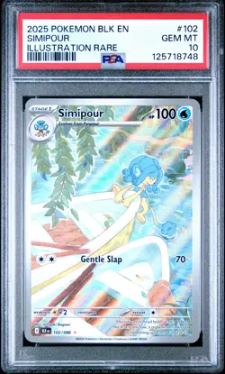 2025 POKEMON BLK EN-BLACK BOLT #102 SIMIPOUR PSA GEM MT 10 - Image 1
