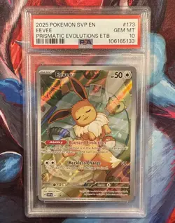 PSA 10 Pokemon TCG Eevee Prismatic Evolutions ETB Black Star Promo SVP 173 SV - Image 1