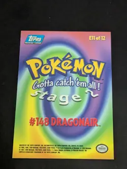 1999 Topps Pokemon the First Movie E11 #148 Dragonair Silver Foil Blue Logo - Image 2