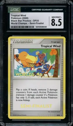 2008 Pokemon World Championships SEMI-FINALIST Tropical Wind #DP25 CGC 8.5 - Image 1