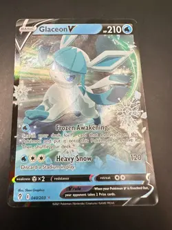 Pokemon TCG Glaceon V 040/203 Ultra Rare Snowflake Stamped Holiday Promo - Image 1