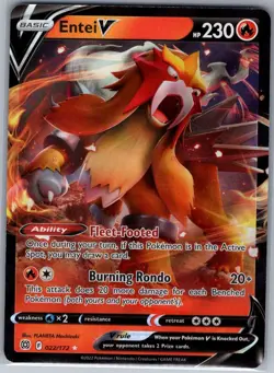 Entei V 022/172 SWSH09: Brilliant Stars - Pokemon Card - NM - Image 1