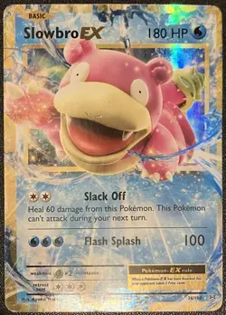 Pokemon TCG Card Slowbro EX 26/108 Evolutions Ultra Rare Holo 2016 Pink Cute MP - Image 1