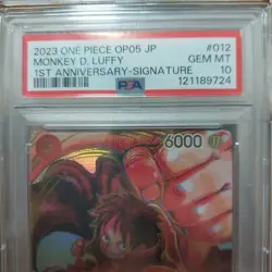 One Piece Card Game Luffy Sign psa10 - Image 2