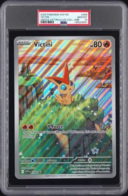 2025 POKEMON SVP EN-SV BLACK STAR PROMO #208 VICTINI PSA 10 - Image 1
