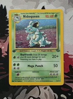 Pokemon TCG 1st Edition Nidoqueen Jungle Holo Card 7/64 HP - Image 1