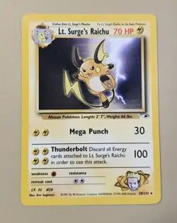 2000 Pokemon WOTC English Gym Heroes Lt. Surge's Raichu GHlsR3 - Image 1