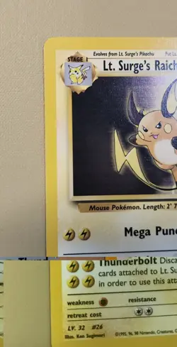 2000 Pokemon WOTC English Gym Heroes Lt. Surge's Raichu GHlsR3 - Image 2