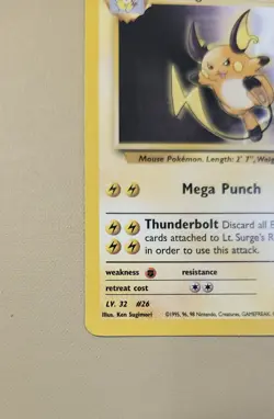 2000 Pokemon WOTC English Gym Heroes Lt. Surge's Raichu GHlsR3 - Image 3