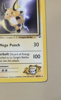 2000 Pokemon WOTC English Gym Heroes Lt. Surge's Raichu GHlsR3 - Image 4