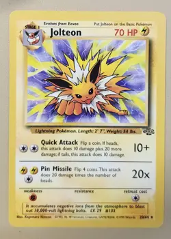 1999 Pokemon WOTC Jungle Jolteon Rare non-holo 20/64 JJ002 - Image 1