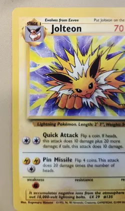 1999 Pokemon WOTC Jungle Jolteon Rare non-holo 20/64 JJ002 - Image 2