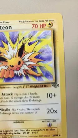 1999 Pokemon WOTC Jungle Jolteon Rare non-holo 20/64 JJ002 - Image 5