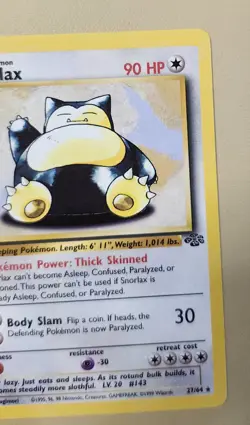 1999 Pokemon WOTC Jungle Snorlax Rare non-holo 27/64 JSx001 - Image 5