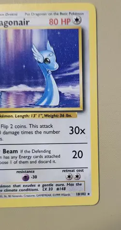 1999 Pokemon Base Set Rare non-holo Dragonair 18/102 BsDr03 - Image 4
