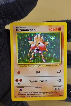 1999 Pokemon Base Set Hitmonchan Holo - see video of Holo & Card - Image 2
