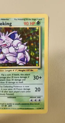 1999 Pokemon Base Set Nidoking Holo - see video of Holo & Card - Image 4