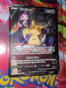 Pokemon Mimikyu v Holo Ultra Rare TCG Card Brilliant Stars TG16/TG30 - Image 2