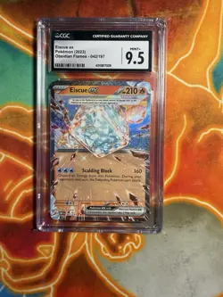 CGC Graded 9.5 Mint + Eiscue ex 042/197 Obsidian Flames Pokemon Card - Image 1