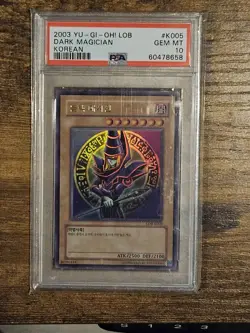 Yugioh Dark Magician Korean LOB-K005 Ultra Rare PSA 10 Gem Mint - Image 1