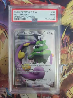 2011 Pokemon Black & White Emerging Powers #98 Full Art Tornadus PSA 9 Card MINT - Image 1