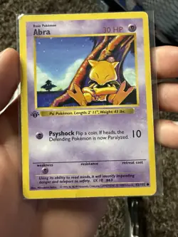 Base Set Shadowless 1st Edition Abra 43/102 🔮WOTC Pokemon Card - Image 1