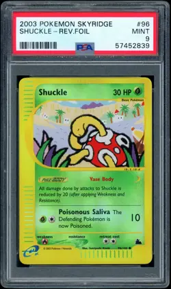 Pokemon SKYRIDGE - #96/144 Shuckle - Reverse Holo - ENG - PSA 9 MINT POP 63 - Image 1