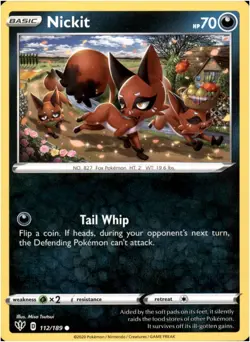 Nickit #112/189 - Common - Pokemon Darkness Ablaze 2020 - Near Mint - Image 1