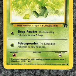 Vintage Pokemon Team Rocket Oddish 63/82 Common NM Grass Basic - Image 4
