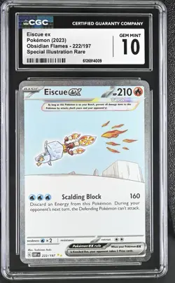 Pokemon CGC 10 Eiscue ex Obsidian Flames 222/197 Special Illustration Rare Holo - Image 1