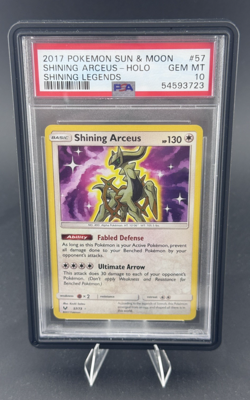2017 Pokemon Sun & Moon Shining Legends #57 Shining Arceus Holo PSA 10 Gem Mint - Image 1