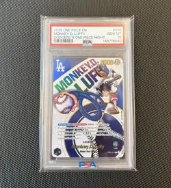 2025 ONE PIECE PROMOS DODGERS X ONE PIECE NIGHT #010 MONKEY D. LUFFY PSA 10 - Image 1