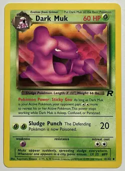 Dark Muk 41/82 (MP) Uncommon Team Rocket Unlimited 1996 WOTC TCG Pokemon Card - Image 1