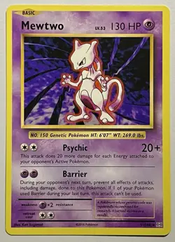 Mewtwo 51/108 (LP) Rare XY Series: Evolutions 2016 Pokemon Card TCG - Image 1