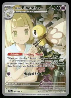 Pokemon Cards Lillie's Ribombee 164/159 Journey Together Illustration Rare NM *2 - Image 1