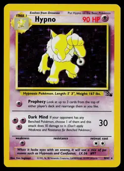 Pokemon Card - Hypno Fossil 8/62 Holo Unlimited Holo Rare - Image 1