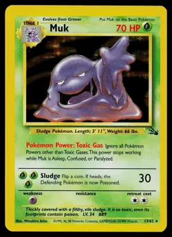 Pokemon Card - Muk Fossil 13/62 Holo Rare - Image 1