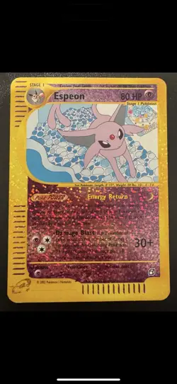 2003 Pokemon ESPEON Aquapolis REVERSE HOLO Jumbo BOX TOPPER Card - Image 1