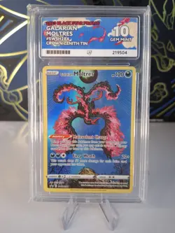 Ace 10 Galarian Moltres SWSH284 Crown Zenith Promo Graded Pokemon Card Sleeved! - Image 1