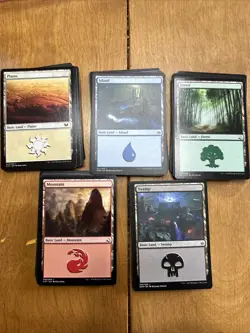 100 Magic the Gathering Basic Land Cards Lot - 20 of each type - MTG FTG - Image 1
