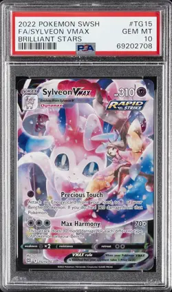 2022 POKEMON SWORD & SHIELD BRILLIANT STARS #TG15 FULL ART/SYLVEON VMAX PSA 10 - Image 1