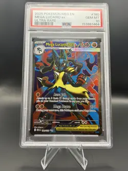 Pokemon Mega Lucario EX TCG Ultra Rare Holo Card 160/132 PSA 10 - Image 1