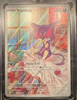Pokemon TCG Purrloin Sv: White Flare 136/086 Illustration Rare Holo Basic - Image 1