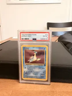 LAPRAS 1999 Pokemon Fossil Holo #10 PSA 6 - Image 1