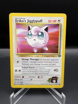 Pokemon Tcg Erika's Jigglypuff #69 Pokemon Gym Challenge LP- - Image 1
