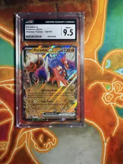 CGC Graded 9.5 Mint+ Koraidon ex 124/197 Obsidian Flames Pokemon Card - Image 1