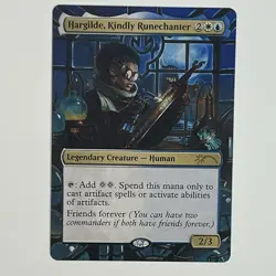MTG Hargilde, Kindly, Runechanter Alter, Hand Painted Altered Card, Artifact EDH - Image 1