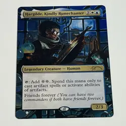 MTG Hargilde, Kindly, Runechanter Alter, Hand Painted Altered Card, Artifact EDH - Image 5